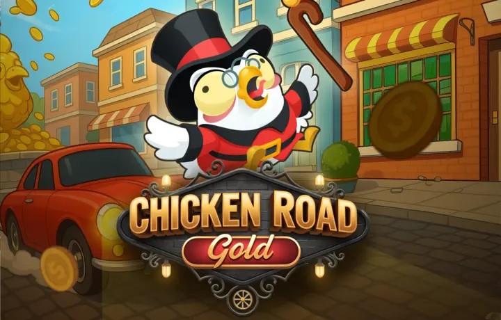 Chicken Road Gold slot visual from InOut available on afksspin.com
