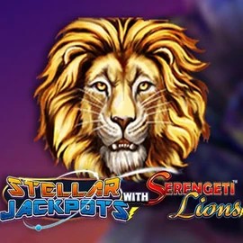 Stellar Jackpots with Serengeti Lions slot logo by Lightning Box Game at Afkspin Casino
